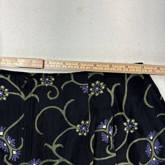 Vintage‎ Maxi Skirt Black Flower Modest Trad Wife 14 Cottage Core Church - Picture 6 of 9